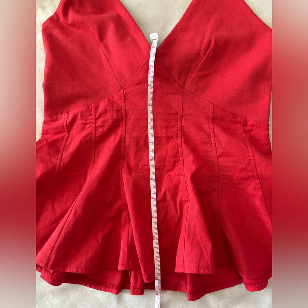 NWT Zara Red Peplum Blouse - Picture 8 of 9